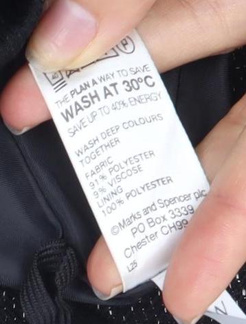 Marks and Spencer Women's Black Check Pleated Skirt Size 16