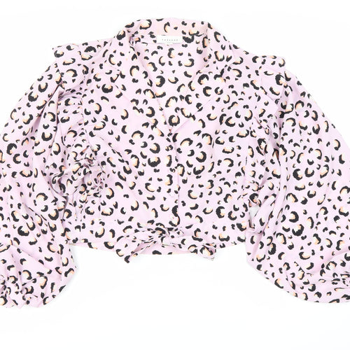 Topshop Women's Leopard Print Blouse in Size 12