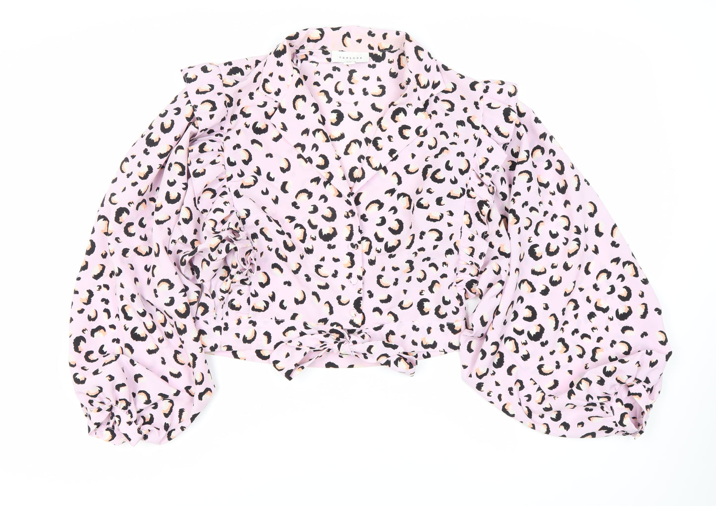 Topshop Women's Leopard Print Blouse in Size 12