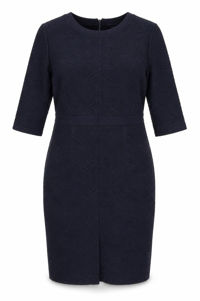 Front view of Gerry Weber Women's Blue 3/4 Sleeve Dress, size 14
