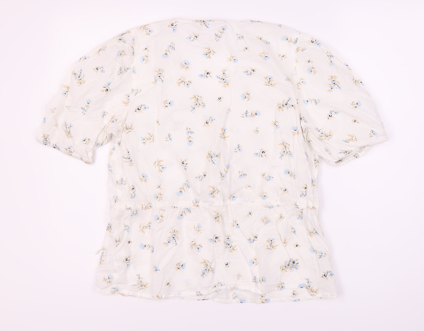 Kaffe Women's White Floral Wrap Blouse Size 10