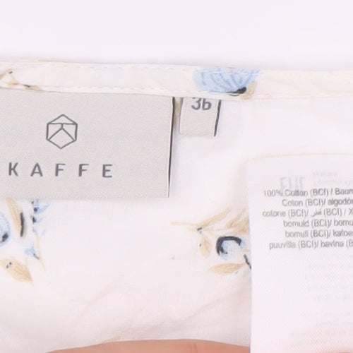 Kaffe Women's White Floral Wrap Blouse Size 10