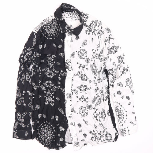 Zara Women's Multicoloured Paisley Button-Up Shirt