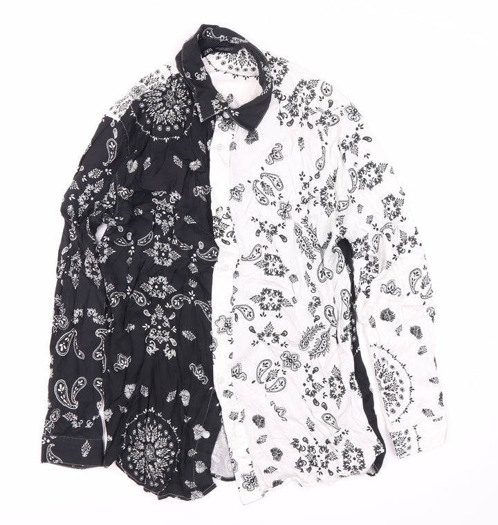 Zara Women's Multicoloured Paisley Button-Up Shirt