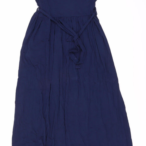 Popsy Blue V-Neck Midi Dress Women Size 16