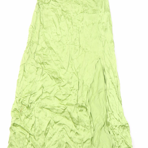 H&M Women's Green Viscose Skirt Size 8