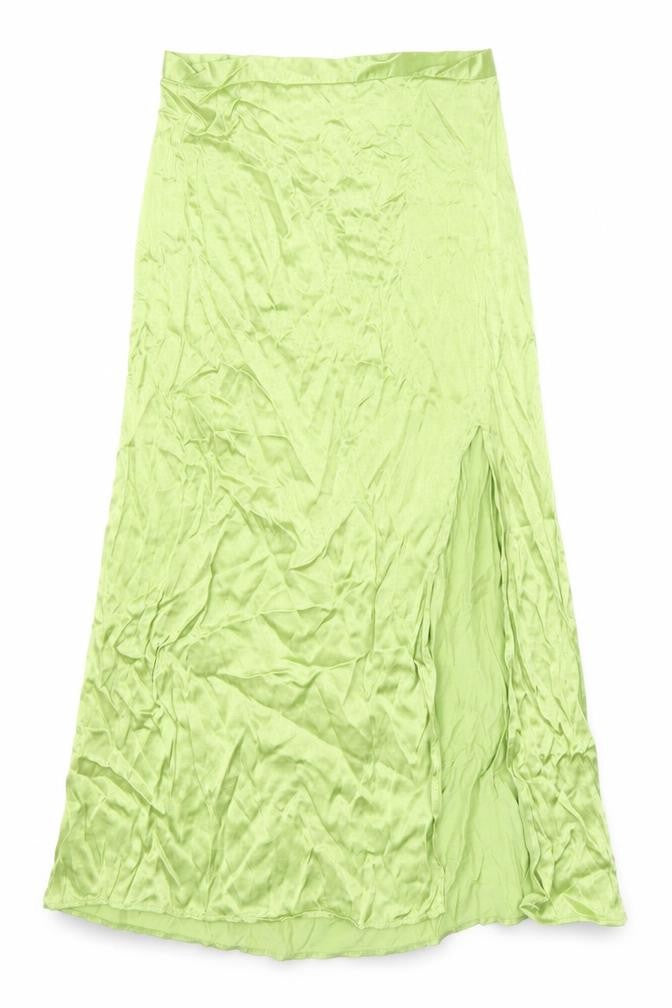 Front view of H&M Women's Green Viscose Skirt, size 8