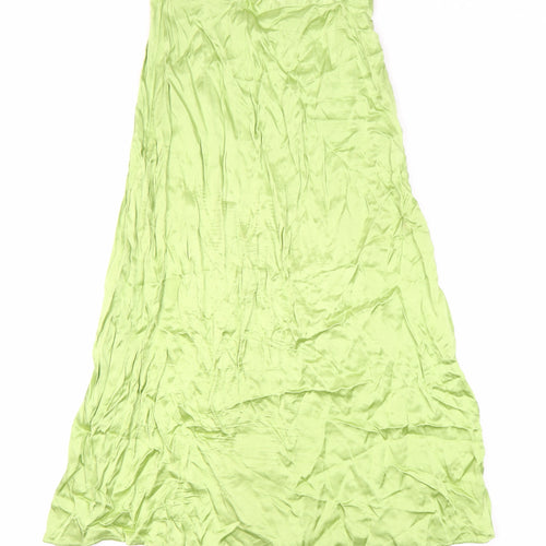 H&M Women's Green Viscose Skirt Size 8