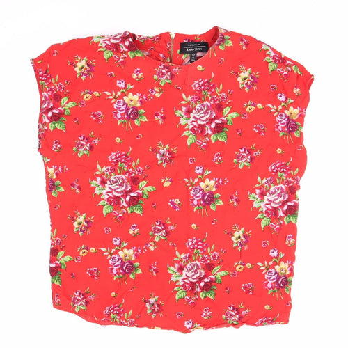 8PM Atelier Women's Red Floral Tunic Blouse Size 8