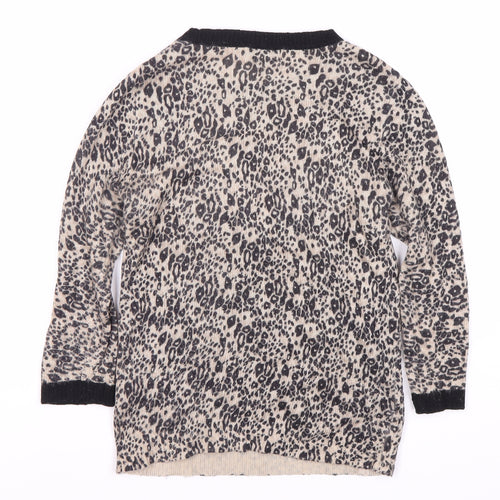 Topshop Women's Multicoloured Animal Print Pullover Jumper Size 10