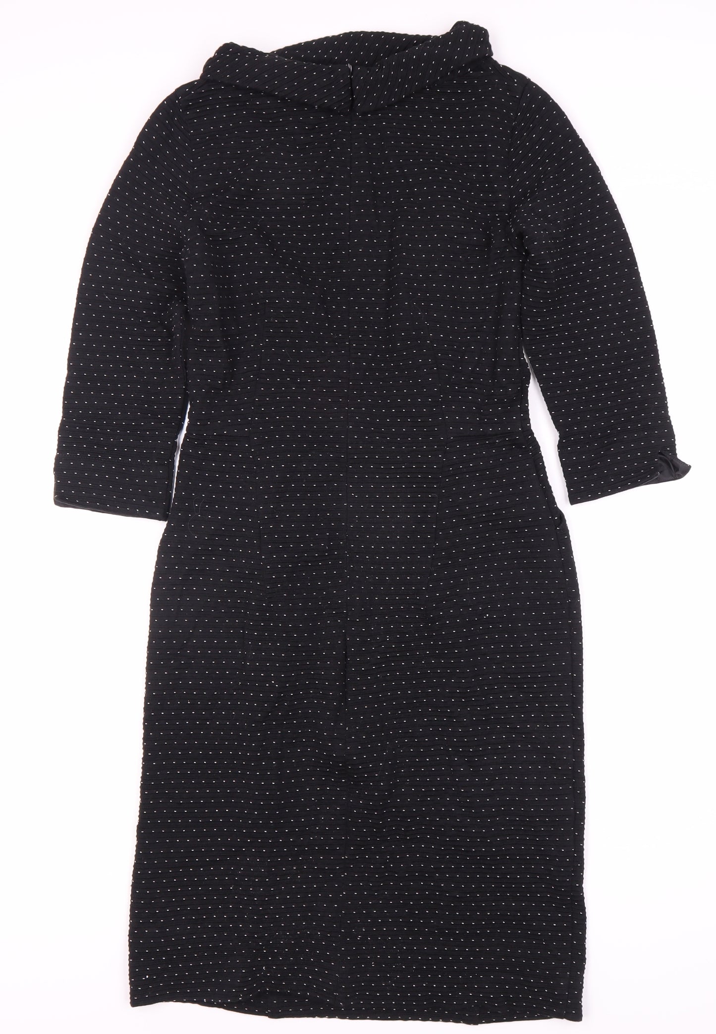Laura Ashley Women's Black Midi Sheath Dress Size 8