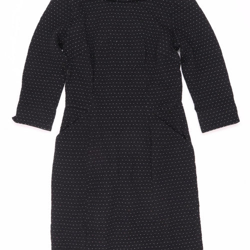 Laura Ashley Women's Black Midi Sheath Dress Size 8