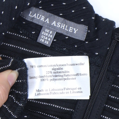 Laura Ashley Women's Black Midi Sheath Dress Size 8