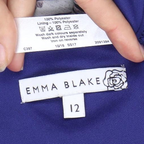 Emma Blake Women's Blue Floral Dress, Size 12