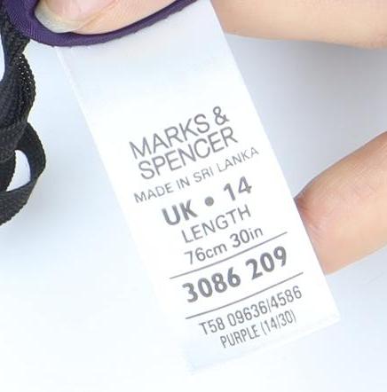 Marks and Spencer Women's Purple A-Line Skirt, Size 14