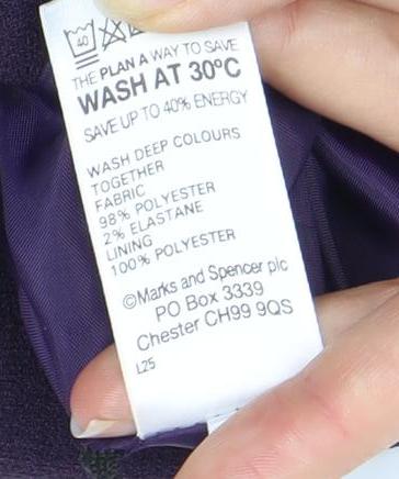 Marks and Spencer Women's Purple A-Line Skirt, Size 14