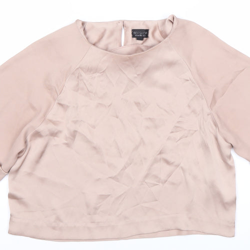 Topshop Women's Beige Basic Blouse Size 10