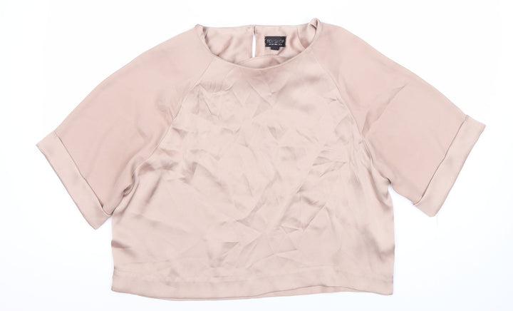 Topshop Women's Beige Basic Blouse Size 10