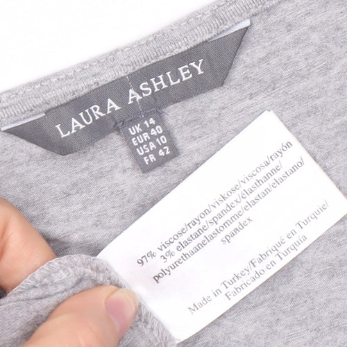 Laura Ashley Women's Grey Size 14 Long Sleeve Top