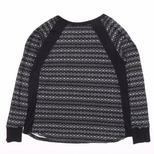 DKNY Women's Black Geometric Knit Sweater Size S