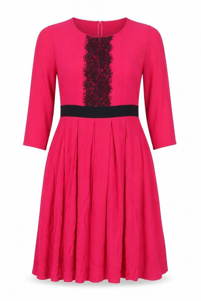 Front view of mamas & papas Pink Fit & Flare Dress, size 12