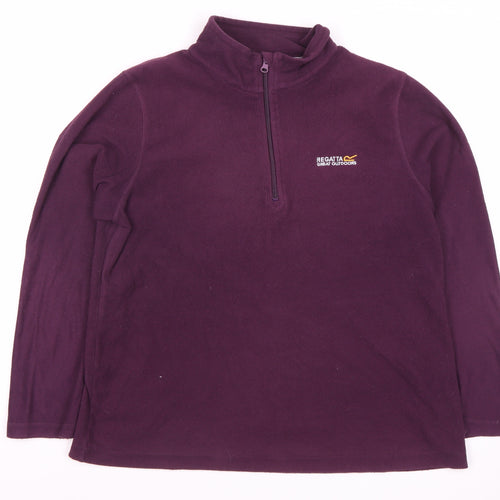 Regatta Women's Purple Pullover, Size 14, 1/4 Zip Fleece