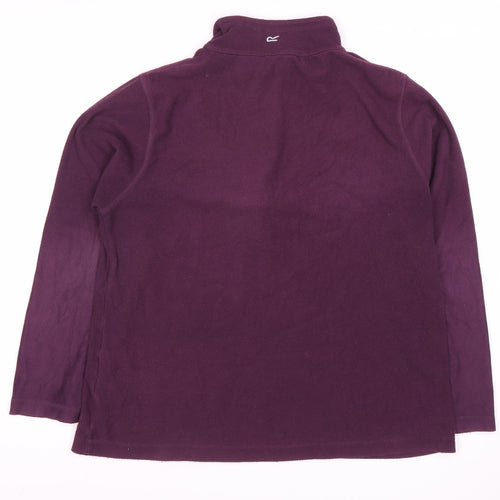 Regatta Women's Purple Pullover, Size 14, 1/4 Zip Fleece