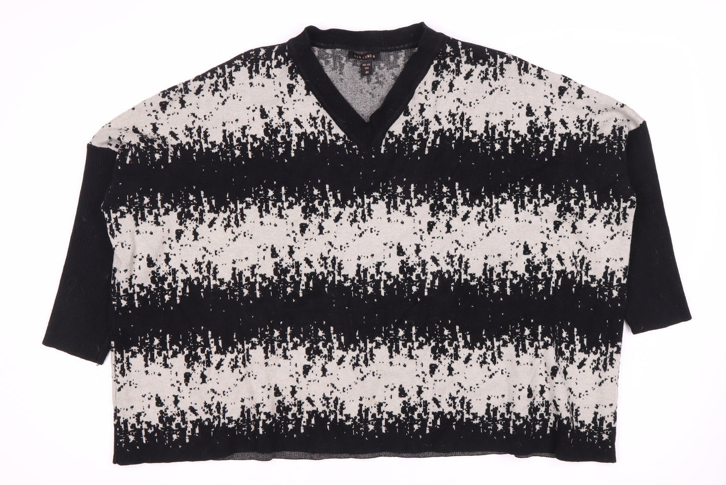 QED London Women's Multicoloured V-Neck Pullover Jumper