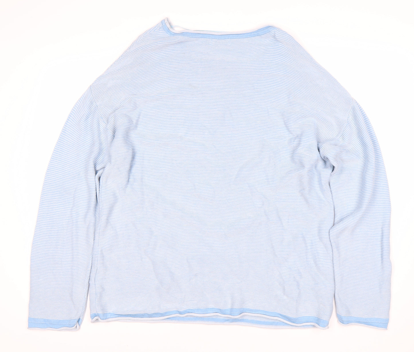 Cotton Traders Women's Blue Striped Pullover UK 14
