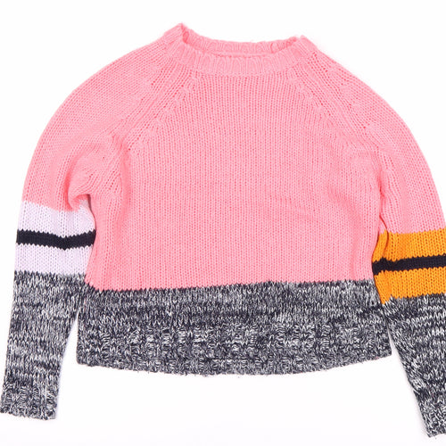 DED London Women's Pink Chunky-Knit Jumper S