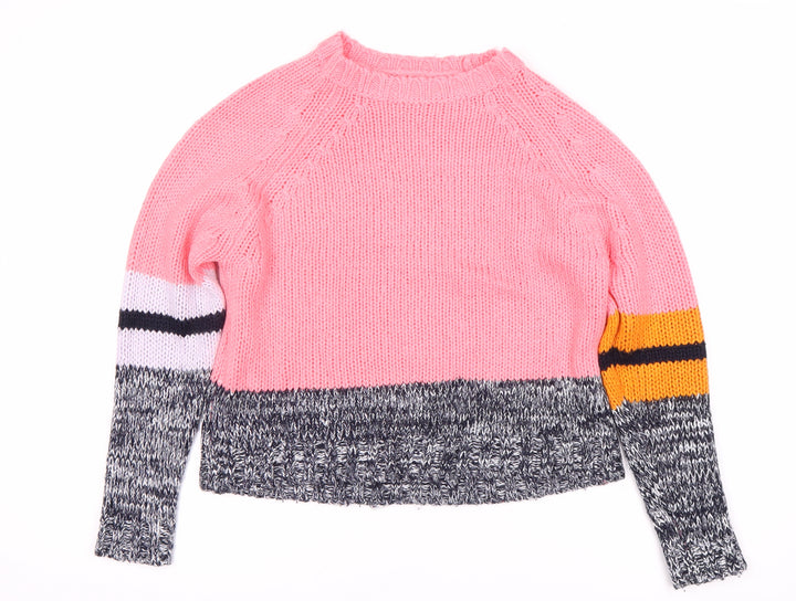 DED London Women's Pink Chunky-Knit Jumper S