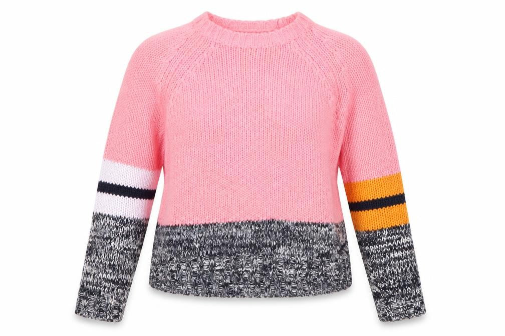Front view of DED London Women's Pink Chunky-Knit Jumper S