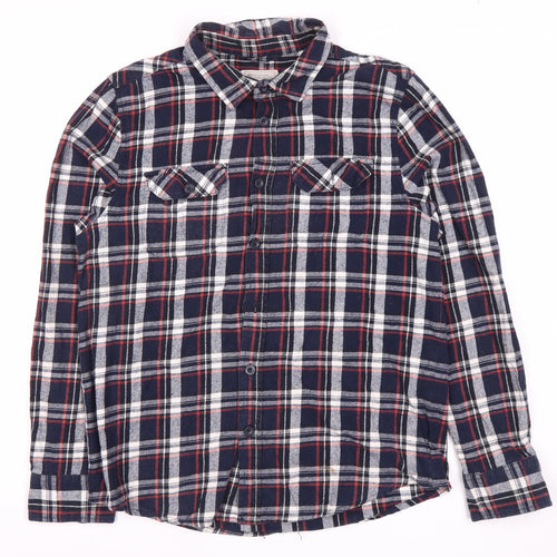 Mountain Warehouse Men's Blue Plaid Flannel Shirt M