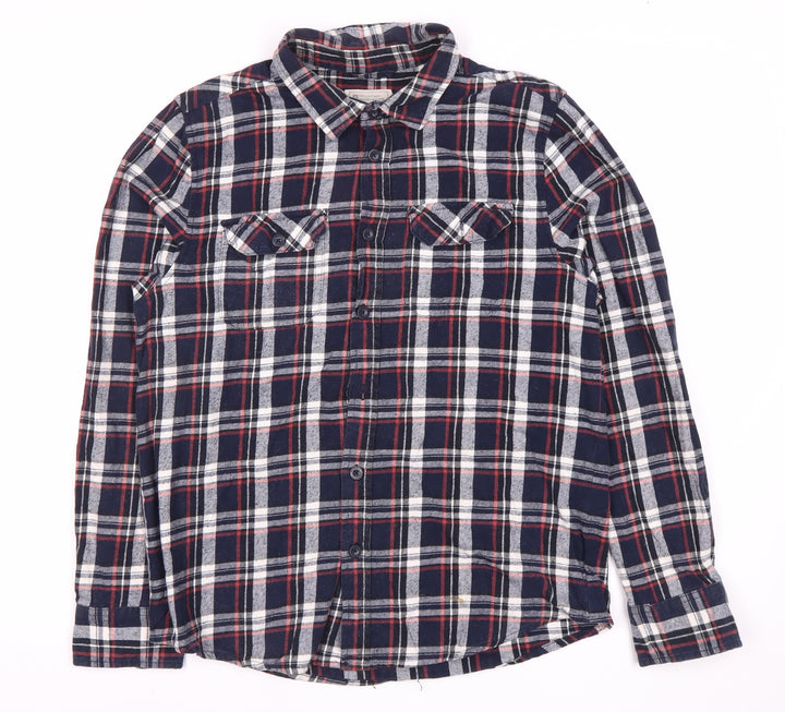 Mountain Warehouse Men's Blue Plaid Flannel Shirt M