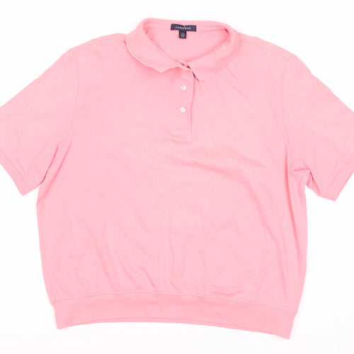Lands' End Women's Pink Polo Shirt XL Casual