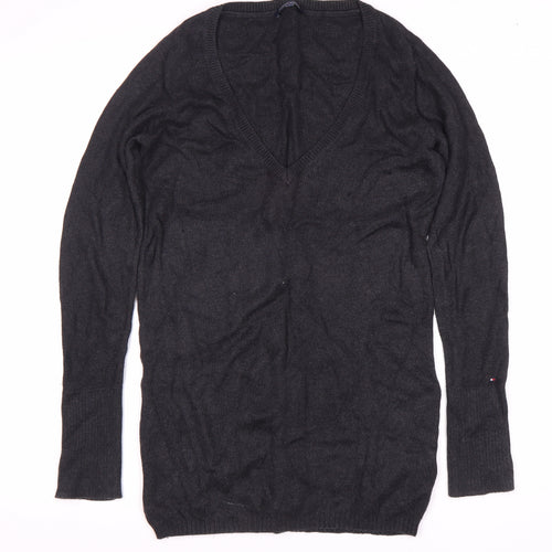 Tommy Hilfiger Women's Black V-Neck Pullover Jumper