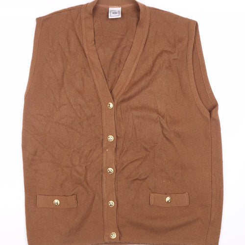 C&A Men's M Brown V-Neck Button Vest