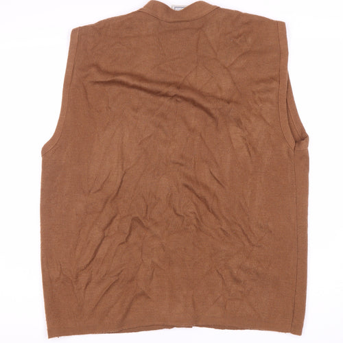 C&A Men's M Brown V-Neck Button Vest