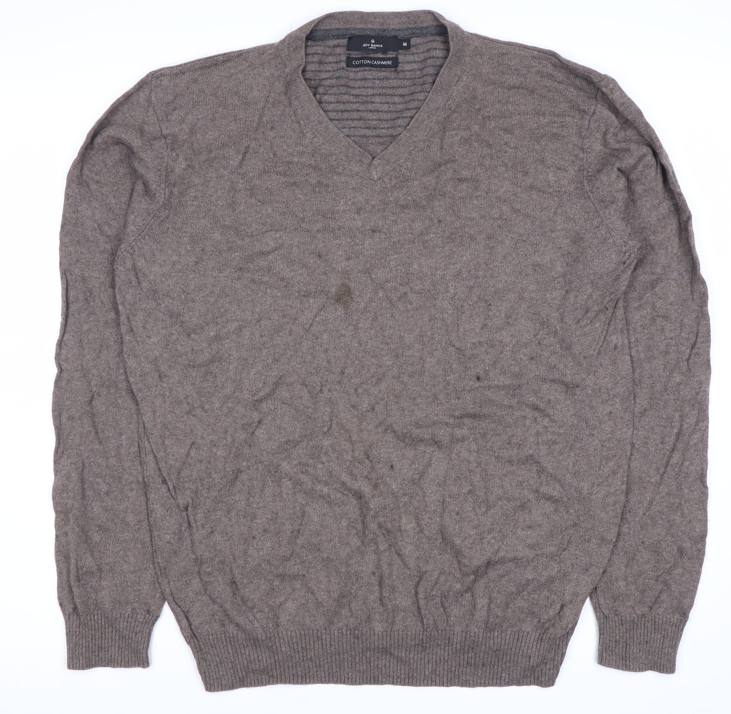 Jeff Banks Men's Brown V-Neck Pullover Jumper M