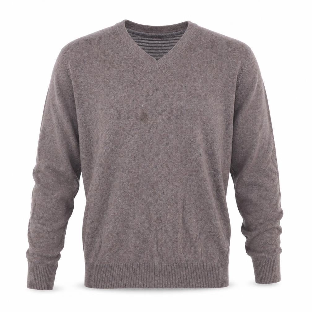 Front view of Jeff Banks Men's Brown V-Neck jumper M