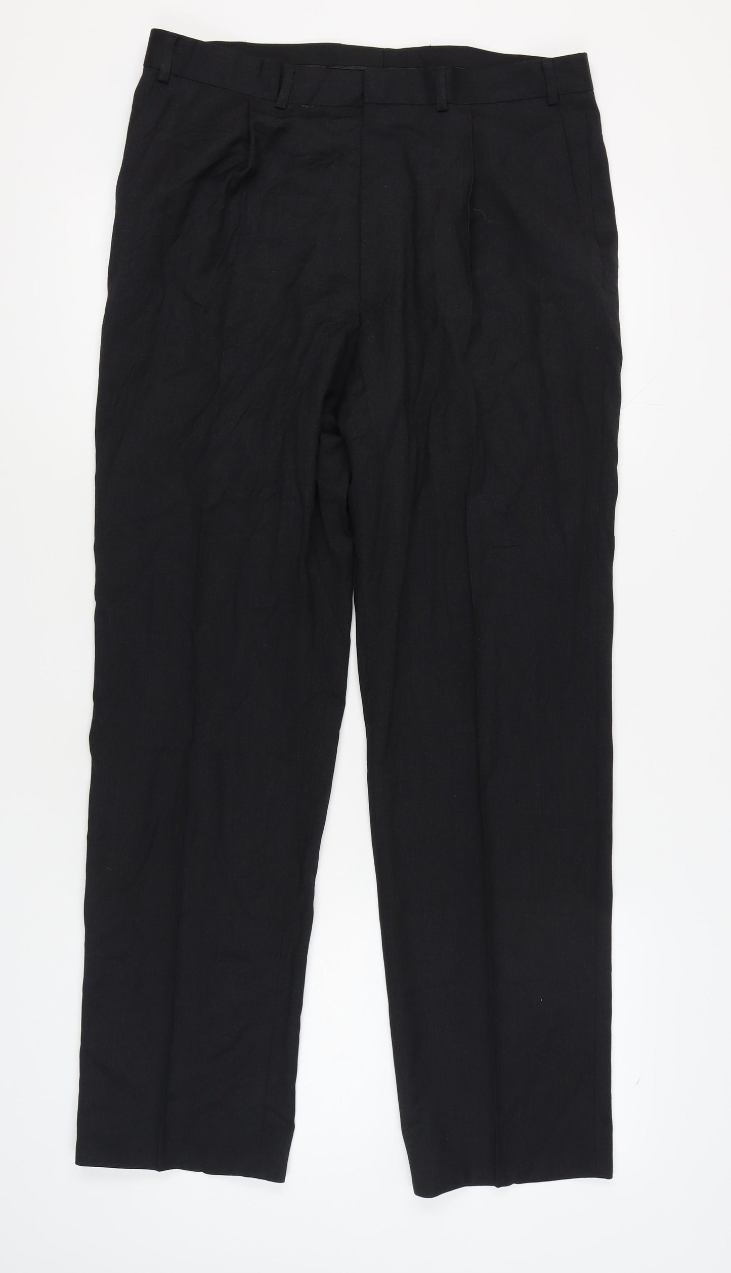 Marks & Spencer Men's Black Wool Dress Pants 36 Regular