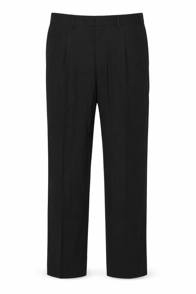 Front view of Marks & Spencer Men's Black Wool Dress Pants 36 Regular