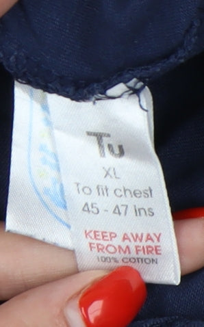 Tu Men's XL Blue England Graphic T-Shirt