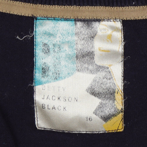 Betty Jackson Black Women's Black Cowl Neck Jumper Size 16