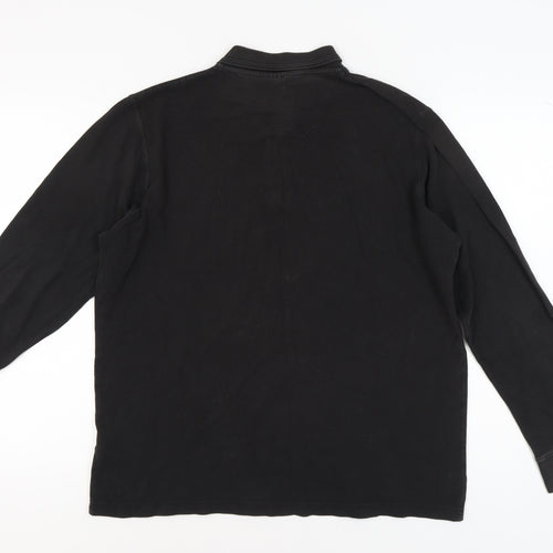 Pierre Cardin Men's Black Long Sleeve Polo XL