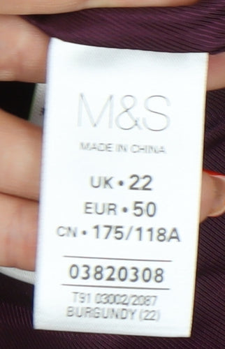 Marks and Spencer Women's Burgundy Jacket Size 22