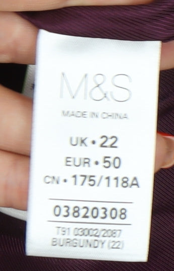 Marks and Spencer Women's Burgundy Jacket Size 22