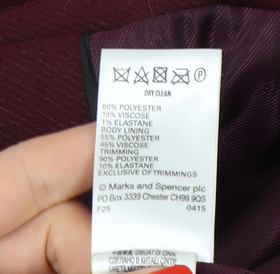 Marks and Spencer Women's Burgundy Jacket Size 22