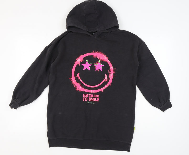 Marks and Spencer Girls Black Pullover Hoodie, 12-13 Years