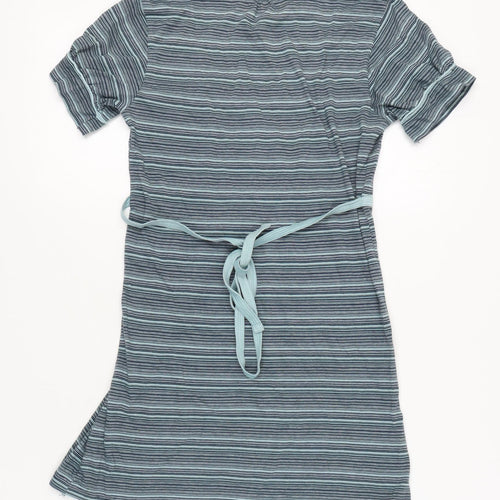 Fat Face Women's Blue Striped Scoop Neck Dress Size 10